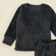 Children's warm and fluffy pajamas made of velsoft fabric Asphalt Dexter`s Gray 413 98 cm (d413-2)