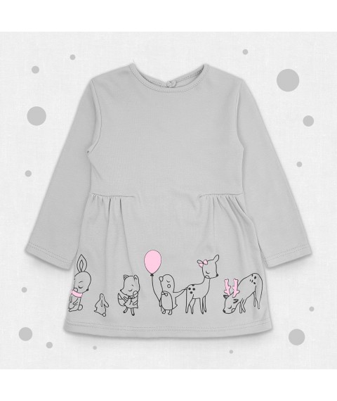 Children's dress with waist fastening Animal Dexter`s Gray 970 80 cm (d970-2)