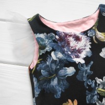 Туника-платье с фатином Цветочки  Malena  Синий 904чр  86 см (904чр)