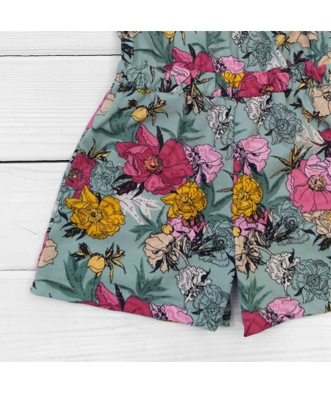 Summer overalls with floral print Dexter`s marigolds Gray;Pink d182cv-tm 122 cm (d182cv-tm)