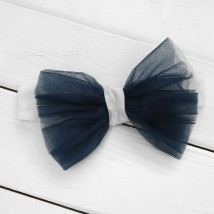 Nursery set for holidays dress with tulle and headband Malena White; Dark blue 17-06 62 cm (17-06ts)