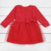 Red dress for children with tulle Lady Dexter`s Red 372 98 cm (d372бт-кр-нгтг)