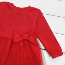 Red dress for children with tulle Lady Dexter`s Red 372 98 cm (d372бт-кр-нгтг)