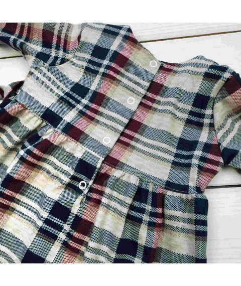 Queen Dexter`s Checkered Long Sleeve Children's Stylish Dress Gray;Beige 9002 98 cm (d9002)