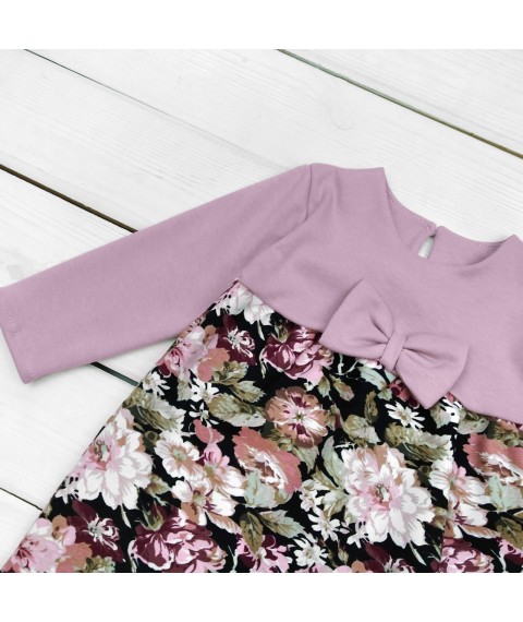 Детское нарядное платье Цветок серо-розового цвета  Malena  Розовый;Серый 21-34  92 см (21-34кч)