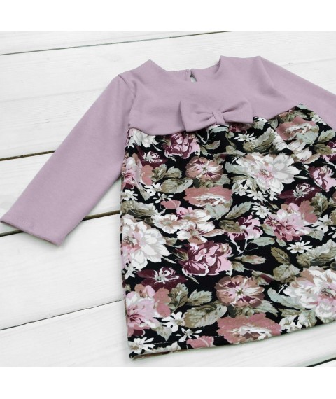 Детское нарядное платье Цветок серо-розового цвета  Malena  Розовый;Серый 21-34  104 см (21-34кч)