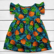 Dexter`s short-sleeved pineapple dress for children Green d123plm 98 cm (d123plm)