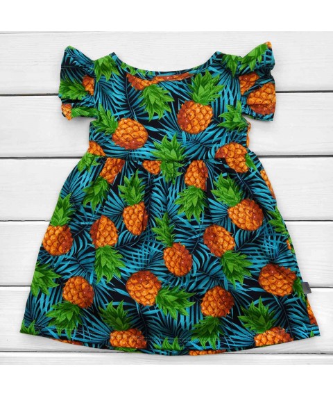 Dexter`s short-sleeved pineapple dress for children Green d123plm 110 cm (d123plm)