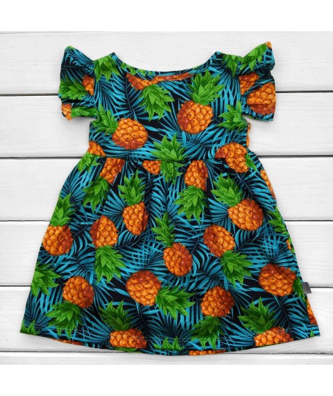 Dexter`s short-sleeved pineapple dress for children Green d123plm 98 cm (d123plm)