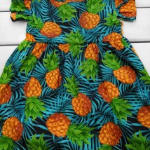 Dexter`s short-sleeved pineapple dress for children Green d123plm 98 cm (d123plm)