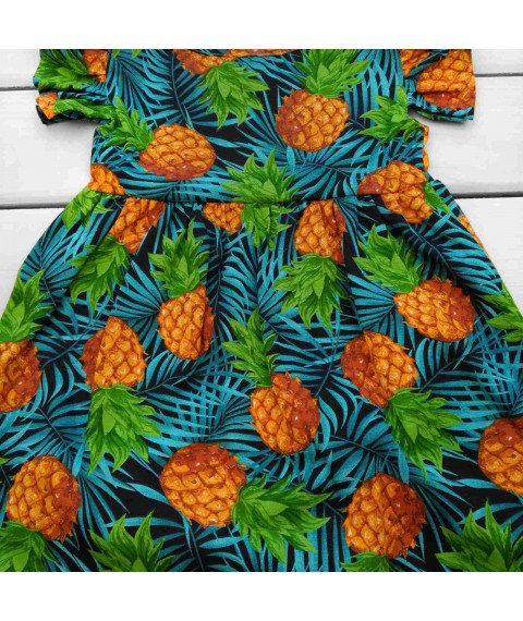 Dexter`s short-sleeved pineapple dress for children Green d123plm 122 cm (d123plm)