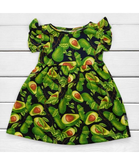 Children's dress with a bright avocado print Dexter`s Green d123av-zl 110 cm (d123av-zl)