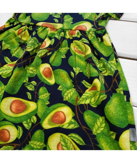 Children's dress with a bright avocado print Dexter`s Green d123av-zl 110 cm (d123av-zl)