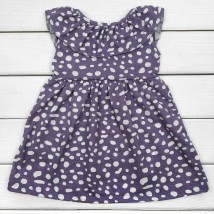 Платье с воланом и завязкой на спине Горошек  Malena  Фиолетовый 115гр-ф  98 см (115гр-ф)