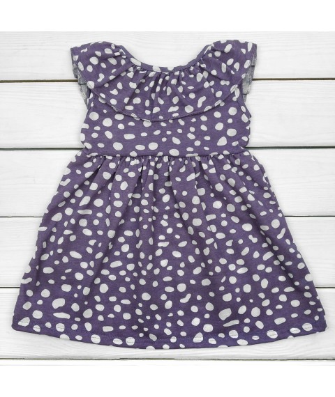 Платье с воланом и завязкой на спине Горошек  Dexter`s  Фиолетовый 115гр-ф  98 см (115гр-ф)