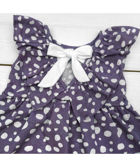 Dress with a flounce and a tie on the back Polka dot Malena Violet 115 98 cm (115gr-f)
