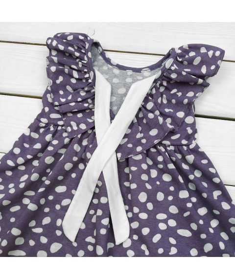 Платье с воланом и завязкой на спине Горошек  Malena  Фиолетовый 115гр-ф  86 см (115гр-ф)