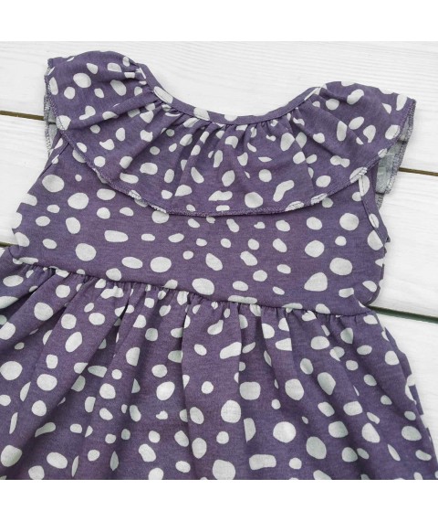 Платье с воланом и завязкой на спине Горошек  Malena  Фиолетовый 115гр-ф  86 см (115гр-ф)