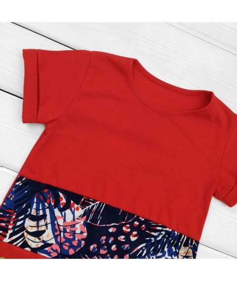 Gentle Girl Dexter`s short sleeve tunic dress Red 1-23 98 cm (d1-23ls-kr)