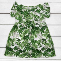 Платье из легкой принтованой ткани Папоротник  Dexter`s  Зеленый;Белый d123пр  98 см (d123пр)