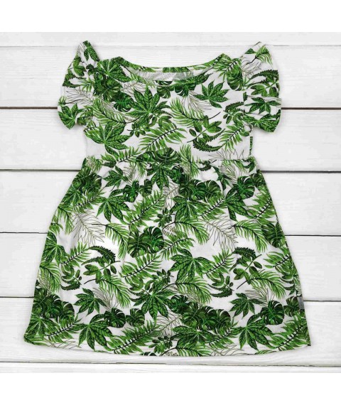 Платье из легкой принтованой ткани Папоротник  Dexter`s  Зеленый;Белый d123пр  110 см (d123пр)