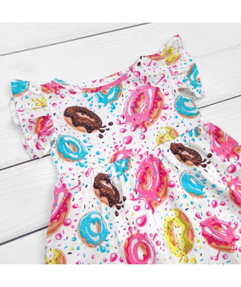 Детское платье с ярким рисунком Sweetie  Dexter`s  Белый;Розовый 123  98 см (d123пч-б)