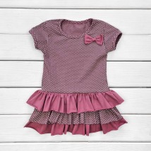 Детское платье с коротким рукавом и пышной юбочкой Пшено  Dexter`s  Бордовый 124  110 см (d124пш)