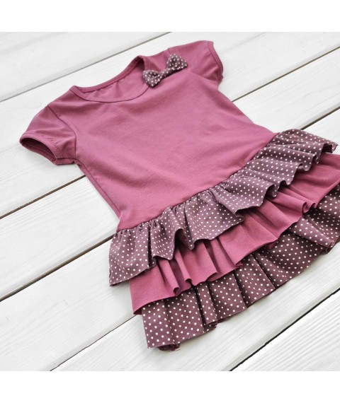Детское платье с пышной юбочкой Пшено  Dexter`s  Розовый 124  86 см (d124рв)
