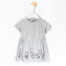 Платье детское с коротким рукавом и защипами на талии Good Day  Dexter`s  Серый 188-1  116 см (188-1)