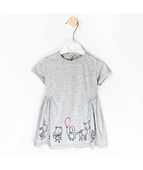 Платье детское с коротким рукавом и защипами на талии Good Day  Dexter`s  Серый 188-1  80 см (188-1)