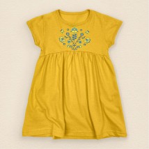 Bright yellow dress for a girl under Dexter`s embroidery Yellow 118 98 cm (d118ас-ж)