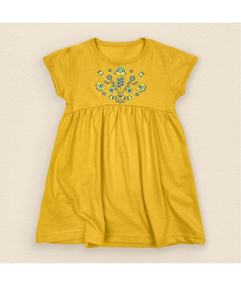 Яркое желтое платье для девочки под вышиванку  Dexter`s  Желтый 118  110 см (d118ас-ж)