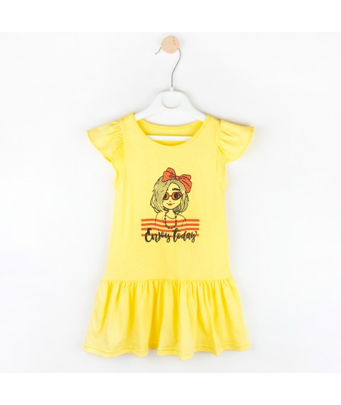 Children's dress with short sleeves Enjoy today Dexter`s Yellow 142 86 cm (d142et-w)