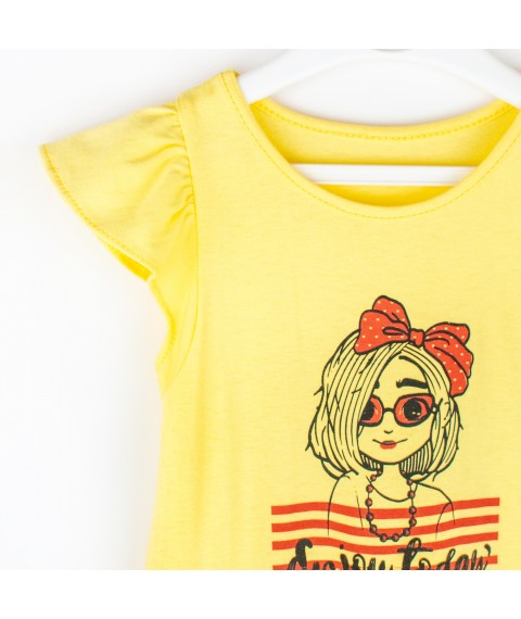 Children's dress with short sleeves Enjoy today Dexter`s Yellow 142 86 cm (d142et-w)