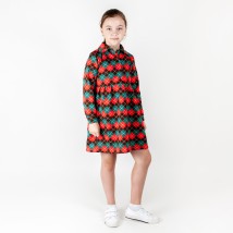 Children's dress with fur Scotland Dexter`s Red d370rm-ngtg 98 cm (d370rm-ngtg)