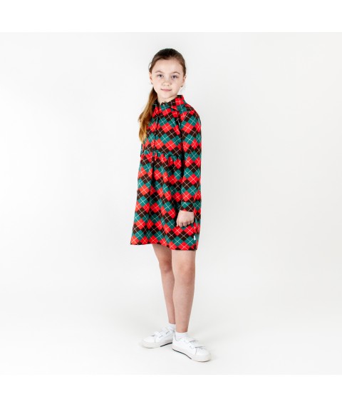 Children's dress with fur Scotland Dexter`s Red d370rm-ngtg 98 cm (d370rm-ngtg)