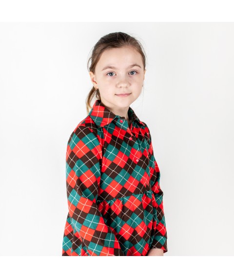 Children's dress with fur Scotland Dexter`s Red d370rm-ngtg 134 cm (d370rm-ngtg)