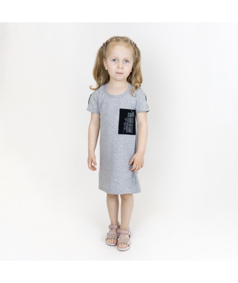 Children's tunic dress with an asymmetric hem Geometric Dexter`s Gray 141 110 cm (d141ср)