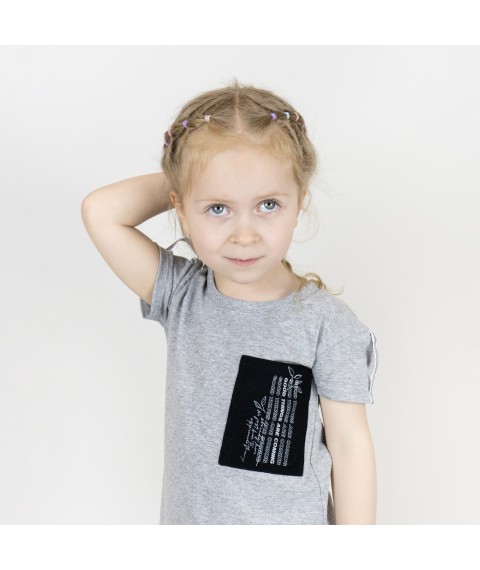 Children's tunic dress with an asymmetric hem Geometric Dexter`s Gray 141 110 cm (d141ср)