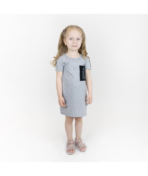 Children's tunic dress with an asymmetric hem Geometric Dexter`s Gray 141 110 cm (d141ср)