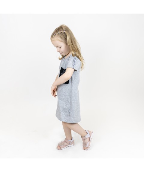 Children's tunic dress with an asymmetric hem Geometric Dexter`s Gray 141 110 cm (d141ср)