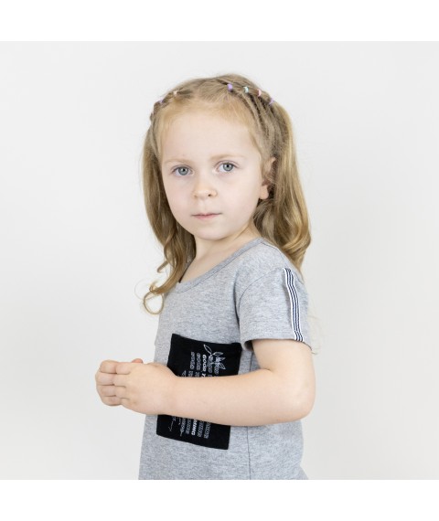 Children's tunic dress with an asymmetric hem Geometric Dexter`s Gray 141 110 cm (d141ср)