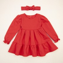 Красное платье с повязкой для девочки Red holiday  Dexter`s  Красный d380кр-нгтг  98 см (d380кр-нгтг)