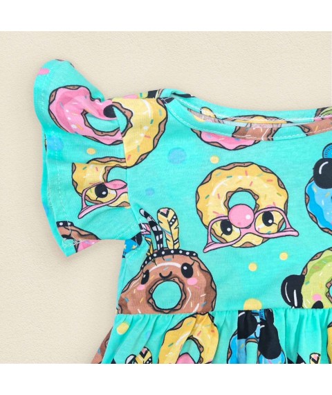 Детское платье кулир на лето Donuts  Dexter`s  Ментол d123пч-зл  98 см (d123пч-зл)