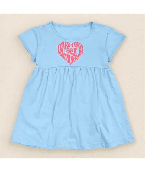 Летнее платье кулир для девочки Heart  Dexter`s  Голубой 118  116 см (d118сц-гб)