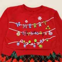 Платье детское в клетку из ткани с начесом Christmas  Dexter`s  Красный;Зеленый 372  122 см (d372мр-кр-нгтг)