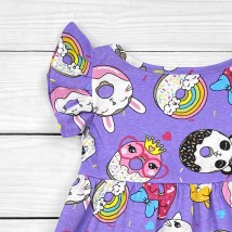 Детское платье с ярким рисунком Crazy Donuts  Dexter`s  Фиолетовый d123пч-ф  122 см (d123пч-ф)
