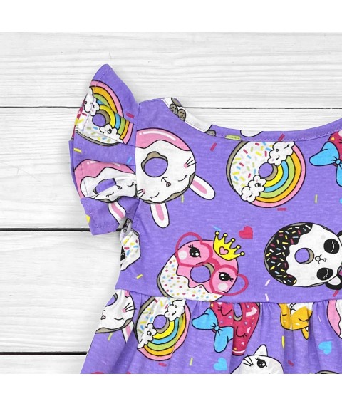 Детское платье с ярким рисунком Crazy Donuts  Dexter`s  Фиолетовый d123пч-ф  98 см (d123пч-ф)
