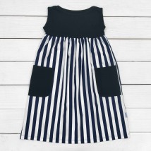 Дитяча сукня міді в смужку Odrie  Dexter`s  Чорний;Білий 122  98 см (d122-2пл-чн)