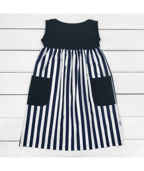 Детское платье миди в полоску Odrie  Dexter`s  Черный;Белый 122  98 см (d122-2пл-чн)